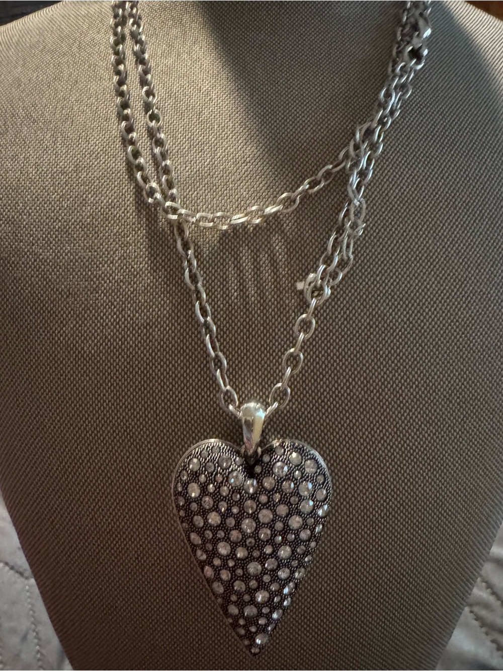 Brighton Silver-Tone Heart Pendant Necklace - Elegant Layered Women’s Jewelry